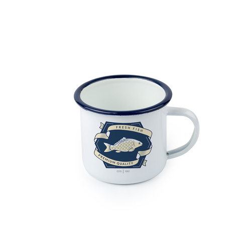 12oz Enamel Mug With Navy Blue Lip Carton of 48