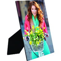 Chromaluxe 5859 8" x 10" Hardboard Gloss White Flat Top Photo Panel w/Easel