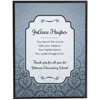 Unisub 4593 White Semi Gloss 6" x 8" Plaque with Black Ogee edges