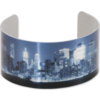 Unisub 4637 Gloss Clear Aluminium Cuff Bracelet 35mm