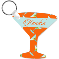 Unisub 4666 Semi-Gloss White Aluminium Key Chain - Martini Glass 2 Sided