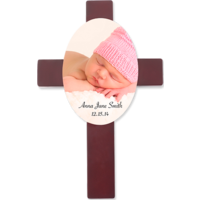 Unisub 5783 Mahogany Cross Plaque w/Hardboard Insert  (4.219"x5.969")