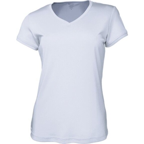 Bocini Plain Breezeway Ladies Brushed V-Neck T-Shirt White