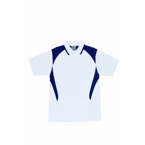 Bocini Kids White/Navy Short Sleeve Polo Breezeway Polo Shirt