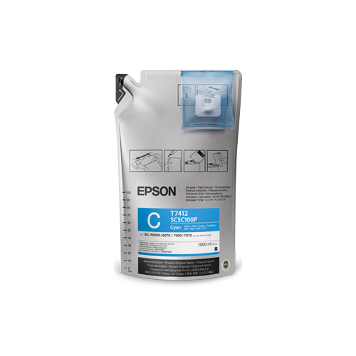Epson Ultrachrome DS Sublimation Ink Cyan 1 Litre Ink Bag