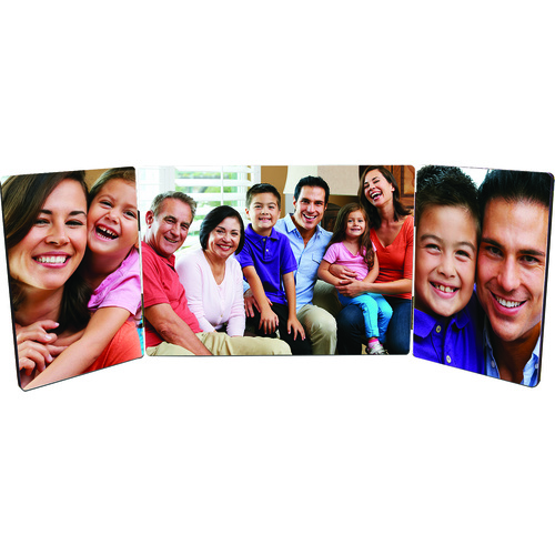 Chromaluxe 4002 Gloss White Hinged Hardboard Tri-Panel 5" x 7"