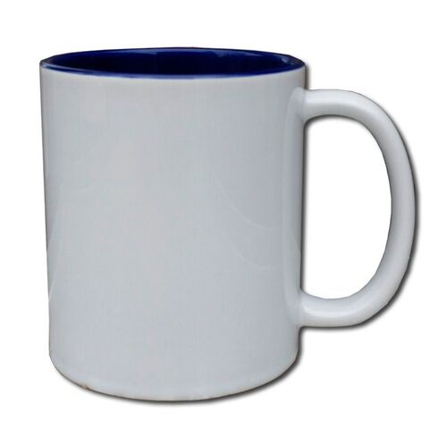 11oz White with Blue Inner Colour Sublimation Coffee Mugs Carton of 36