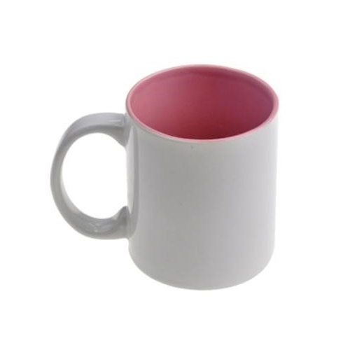 11oz White with Pink Inner Colour Sublimation Coffee Mugs Carton of 36