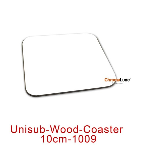 Unisub 1009 Gloss White Hardboard Coaster- Square 4" x 4"