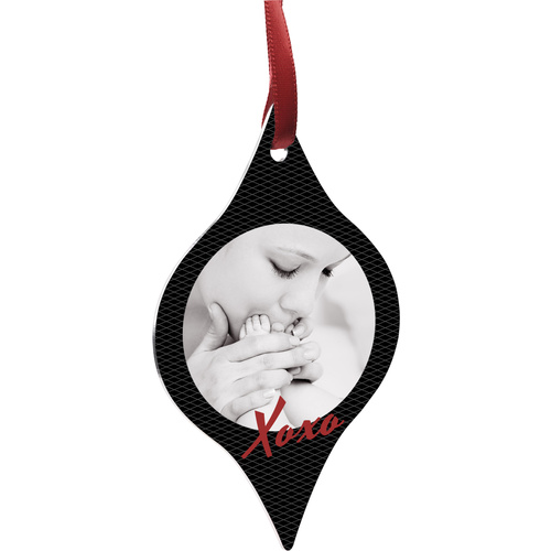 Taper 2-Sided White Gloss Aluminium Ornament 70mm x 101mm