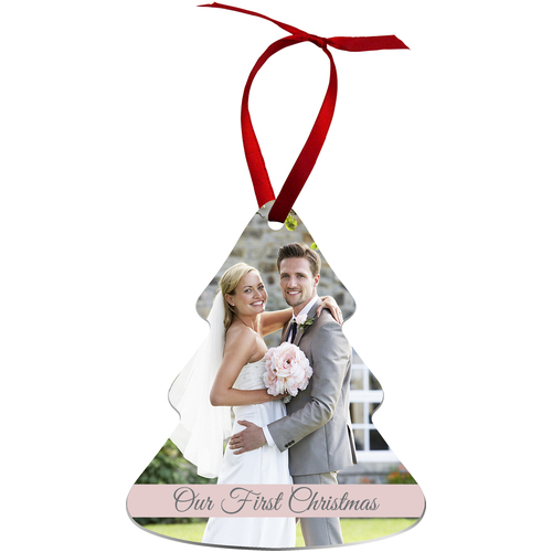 Unisub 4334 Aluminium Double Sided Gloss White Christmas Tree Ornament box of 50