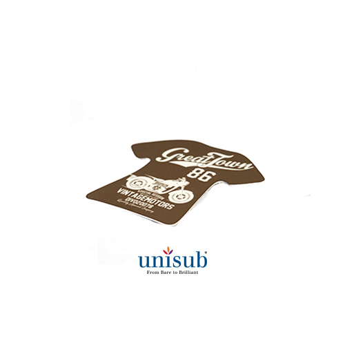 Unisub 4409 Gloss White Single Sided Aluminium T-Shirt w/ Magnet 2.5" x 2.77" Box of 50