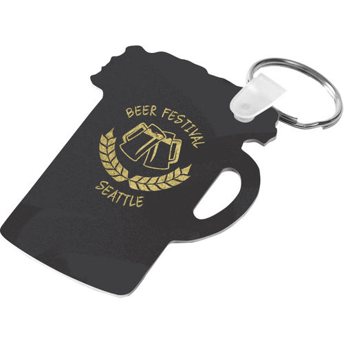 Unisub 4435 Gloss White Aluminium Key Chain - 2 Sided Stein 70mm x 52mm Box of 50