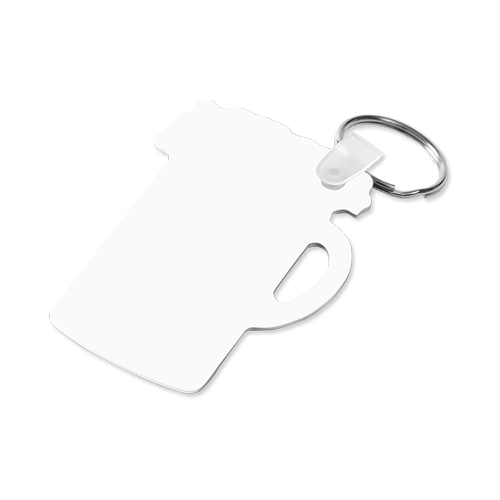 Unisub 4435 Gloss White Aluminium Key Chain - 2 Sided Stein 70mm x 52mm