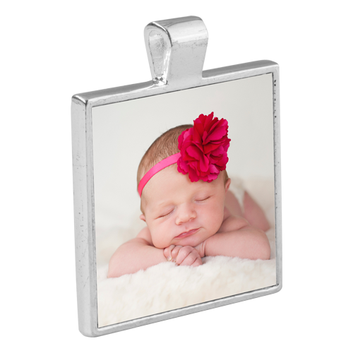 Unisub 4684 Semi Gloss White Bezel Pendant - Square With 1" Insert
