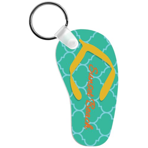 Unisub 4728 Semi-Gloss White Aluminium Key Chain - Thong 2 Sided 38mm x 70mm