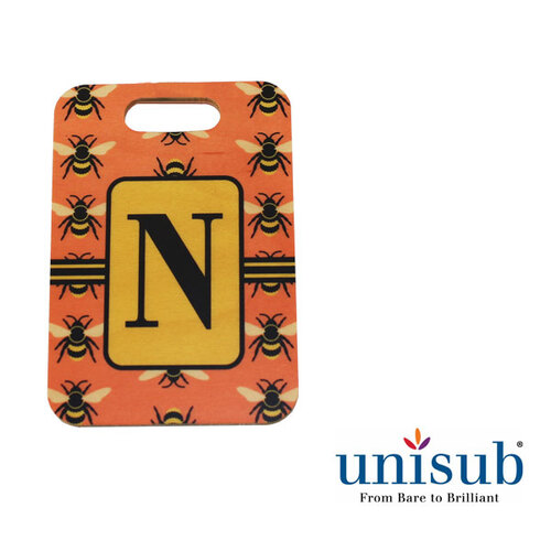 Unisub 4735 Bag Tag - Rectangle 1 Sided Matte Clear Natural Wood Box of 25