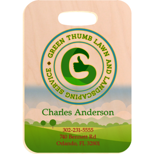 Unisub 4735 Bag Tag - Rectangle 1 Sided Matte Clear Natural Wood