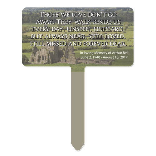 Unisub 4774 Gloss White Aluminium Rectangle 1 Leg Yard Sign 197mm x 254mm