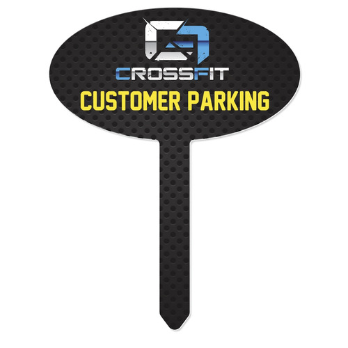 Unisub 4775 Gloss White Aluminium Oval Yard Sign 102mm x 254mm Box of 10