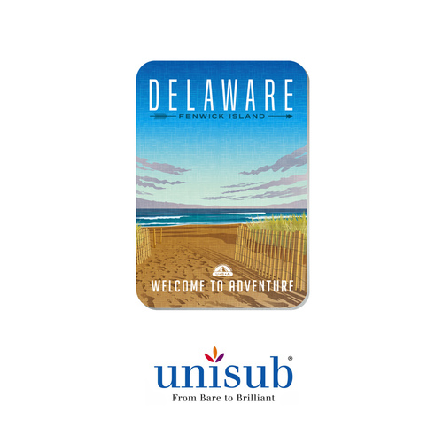  Unisub 4863 Semi-Gloss White Aluminium Rectangle with 25 mm Magnet - 76.20mm x 50.80mm Box of 50