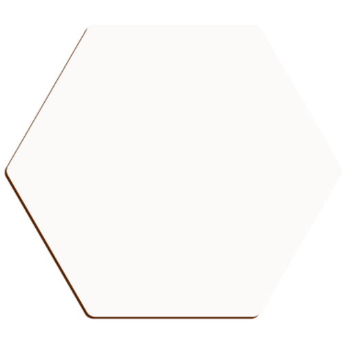 Unisub 4889 Gloss White/Cork Back Textured hardboard Coasters - Hexagon 101mm x 88mm Box of 40