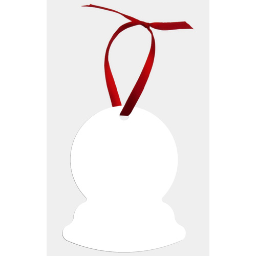 Unisub 4935 Gloss White Aluminium Snow Globe Ornament