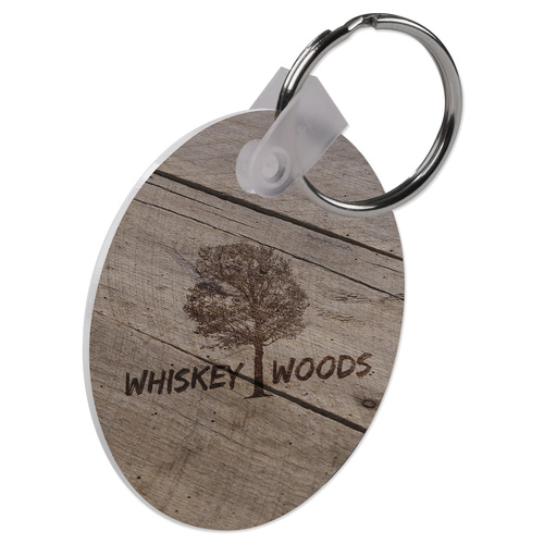 Unisub 5521 Gloss White FRP Key Chain - Round 2 Sided 2.5"