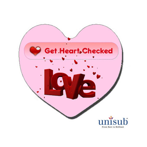 Unisub Gloss White FRP Magnet Heart 2.5" x 2.25"