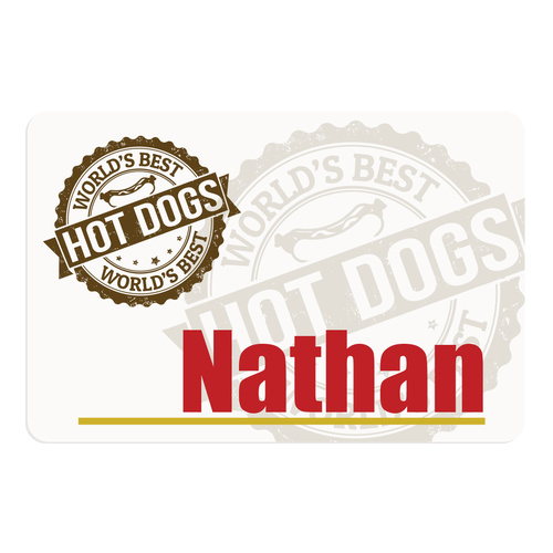 Unisub 5530 Gloss White FRP Name Badge w/ Rounded Corners 76mm x 51mm 