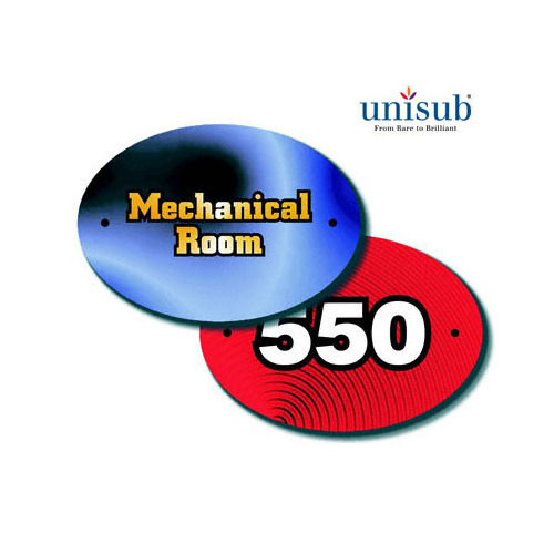 Unisub 5546 Gloss White FRP 127mm x 88mm x 2mm Oval Door Sign Box of 50