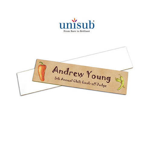 Unisub 5580 Gloss White FRP Desk Name Plate Insert 51mm x 254mm Box of 25