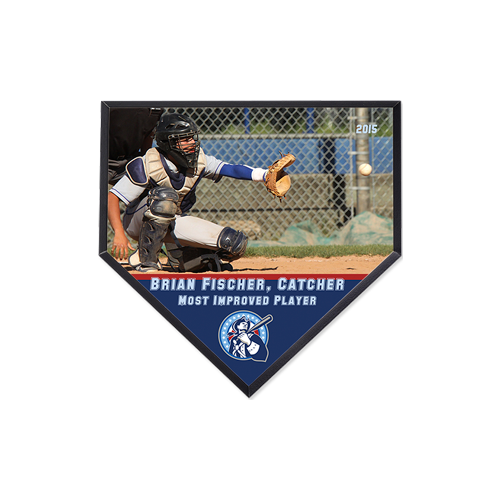 Unisub 5680 Gloss White MDF Large Baseball Homeplate Plaque 254mm x 254mm
