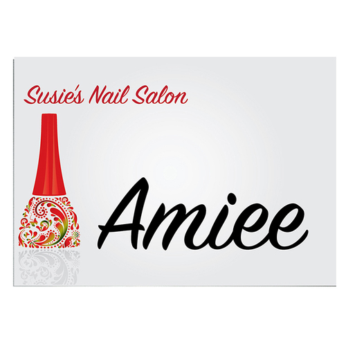 Unisub 5731 Gloss White Aluminium Name Badge w/Square Corners 64mm x 89mm Box of 50