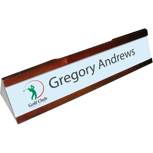 Unisub 5752 Mahogany Name Plate Holder w/Aluminium Insert 43mm x 238mm Box of 10
