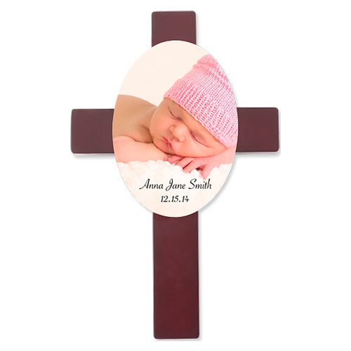 Unisub 5783 Mahogany Cross Plaque w/Hardboard Insert  (4.219"x5.969")