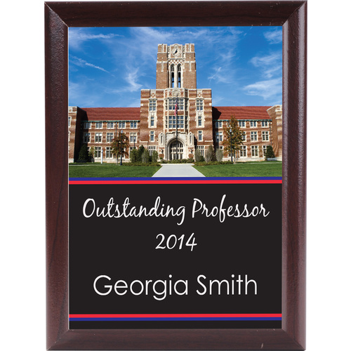 Gloss White Plaque w/ Cherry Ogee Edge